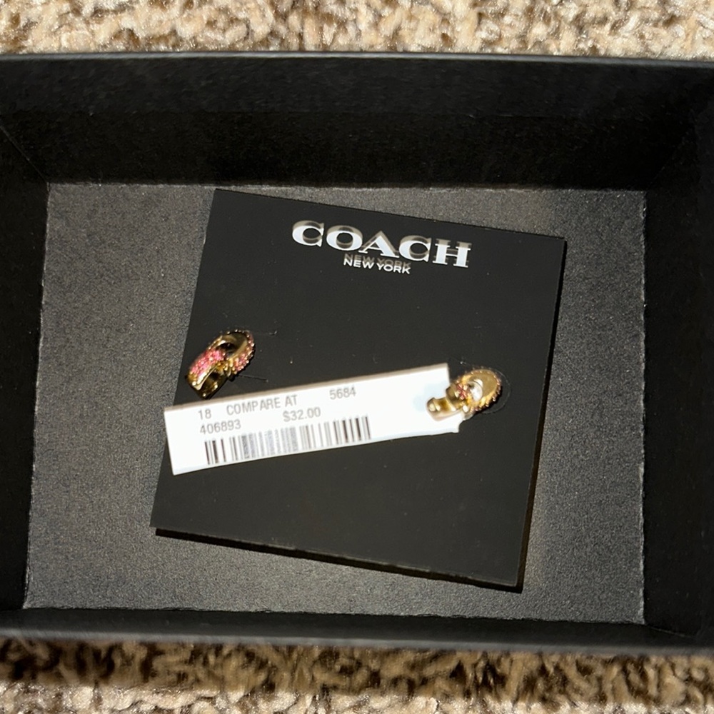 Coach Gold and Pink Delicate Earrings